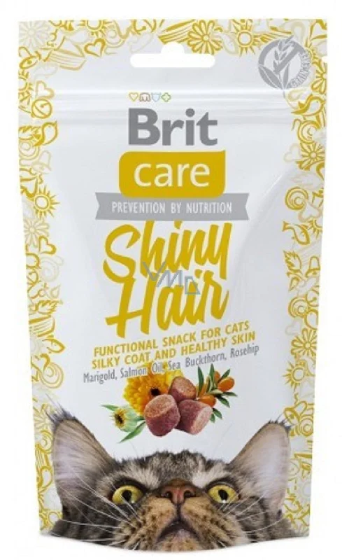 BRIT CARE Shiny Hair, funkcionalna sočna poslastica s lososom, bez žitarica 50g