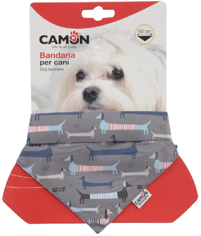 CAMON Bandană reglabilă pentru câini, WOOF, Gri