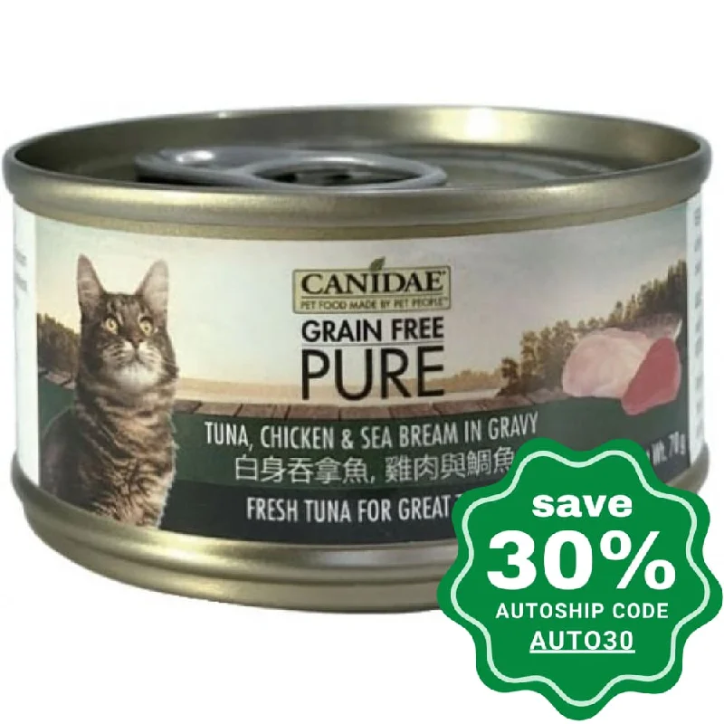 Canidae - PURE Tuna, Chicken & Sea Bream in Gravy Canned Cat Food - 70G (min. 24 Cans)