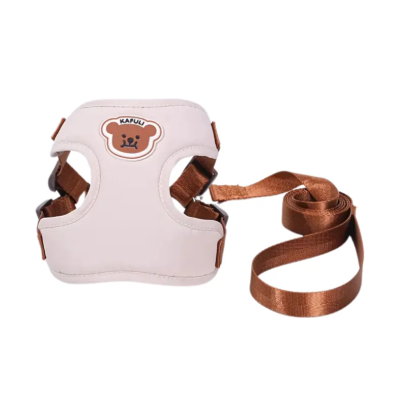 Everking Comfort Dog Harness and Leash Set (Beige) - Medium