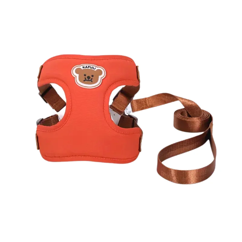 Everking Comfort Dog Harness and Leash Set (Orange) - Medium