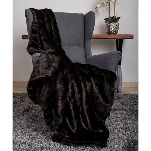 Faux Fur Dog Throw in Chocolate