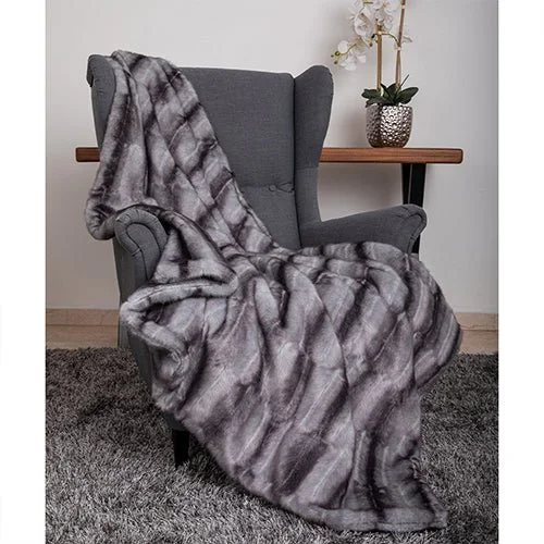 Faux Fur Dog Throw in Platinum