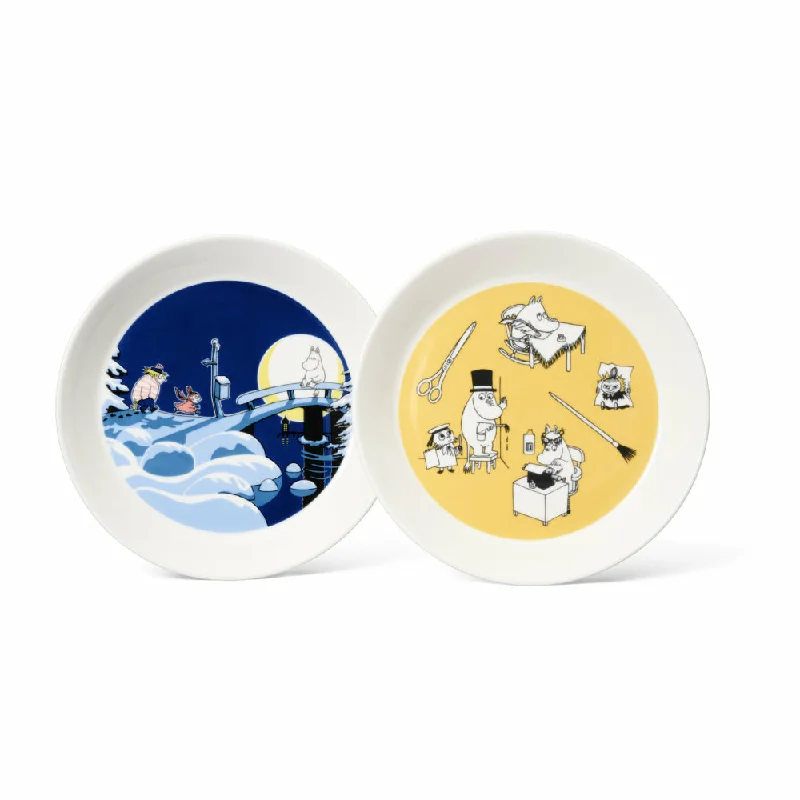 Moomin Collector's Edition Plates 2022 2-pack: Office & Winternight - Arabia