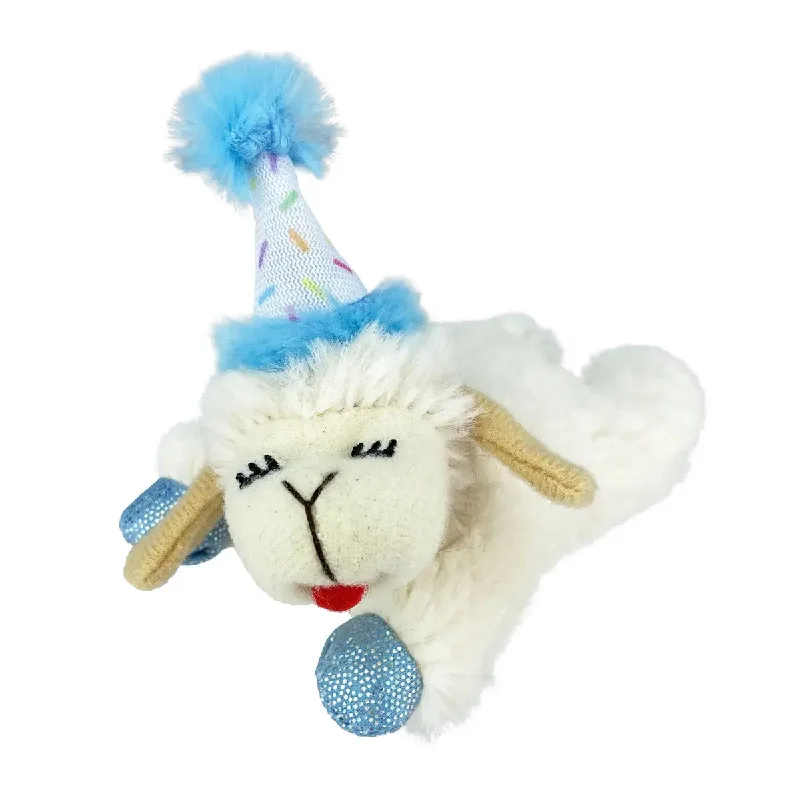 Multipet Lamb Chop w/ Birthday Hat Cat Toy 4"