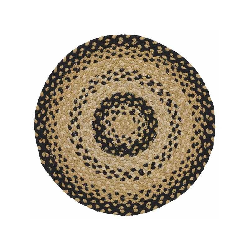 Natural / Black Braided Round Placemat