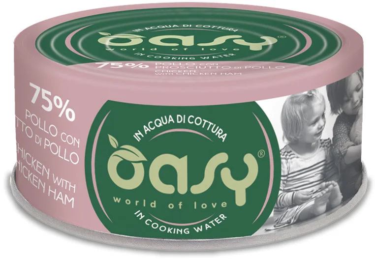 OASY More Love Conservă pentru pisici, cu Pui şi Şunca 70g