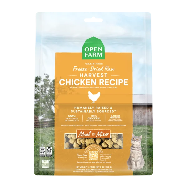 OPEN FARM Freeze-Dried Raw Harvest Chicken  Morsels, 255g (9oz)