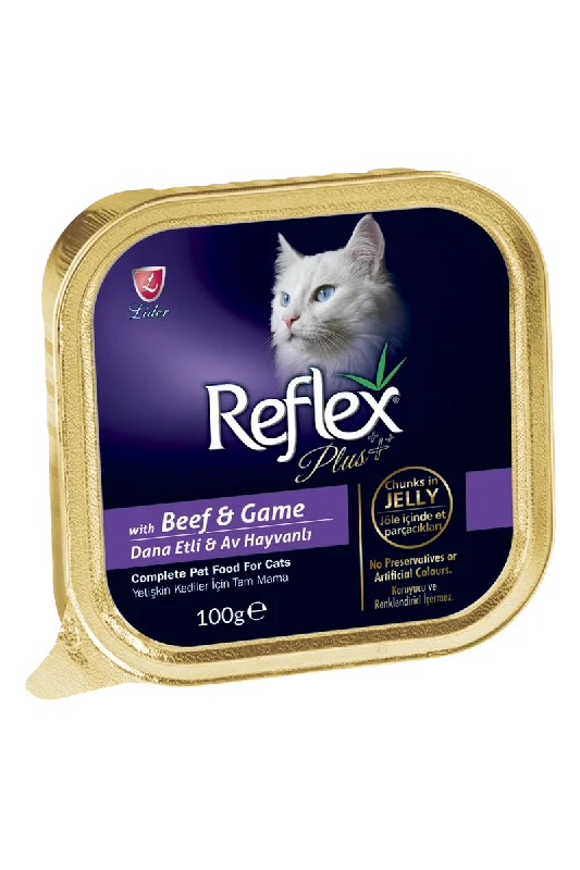 REFLEX PLUS ALUTRAY CAT FOOD BEEF GAME 100GR