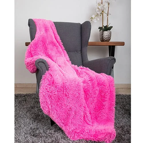 Shag Throw Dog Blanket in Fuchsia