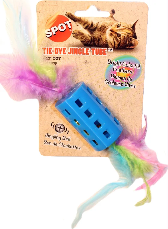 Tie Dye Jingle Tube-feathers Catnip