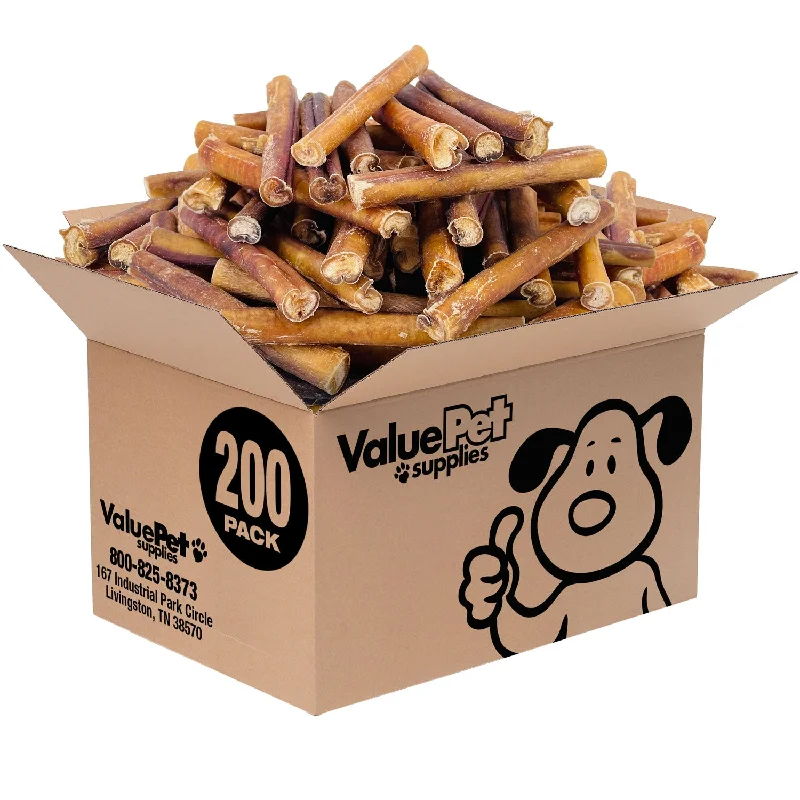 ValueBull Bully Sticks for Dogs, Jumbo 6 Inch, 200 Count BULK PACK