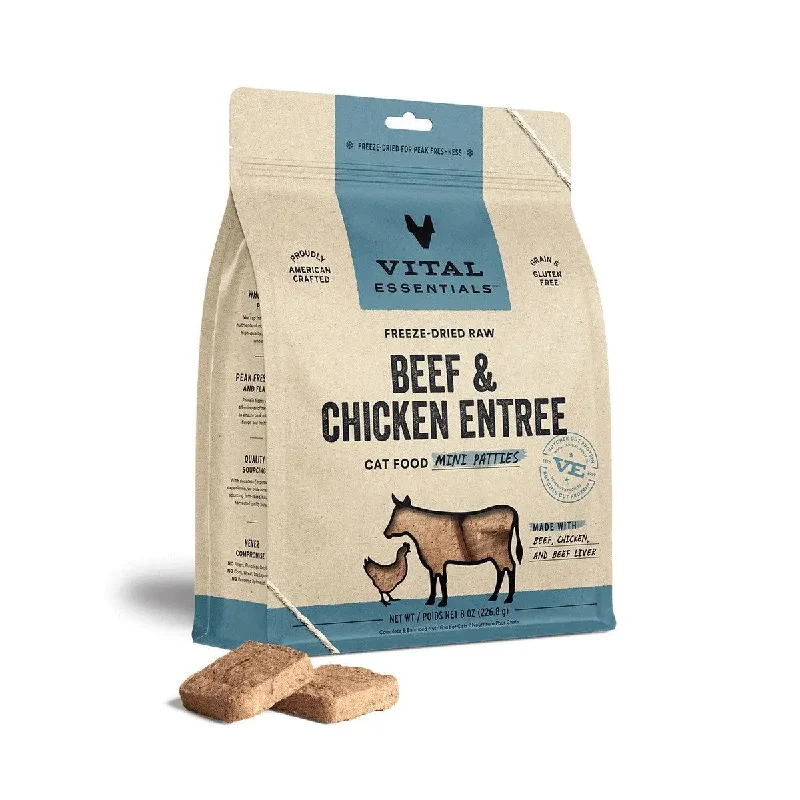 Vital Essentials® Freeze-Dried Raw Beef & Chicken Entree Cat Food Mini Patties